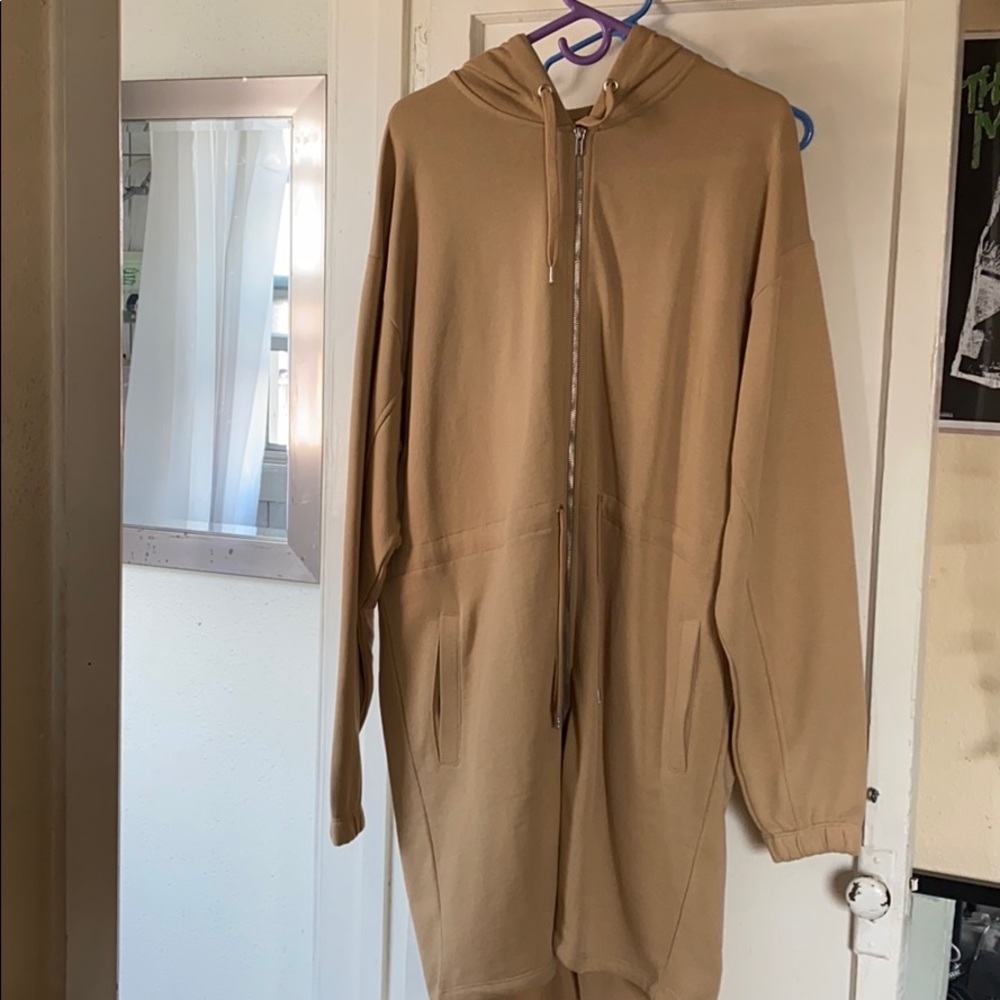 Long trench style hoodie